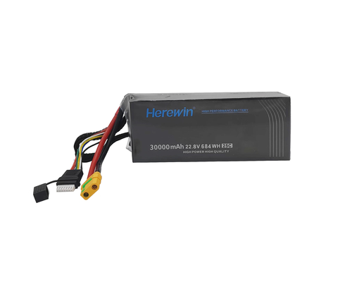Il y a ici un drone de 30000 mAh LiHv Pouch Cell Battery Pack 6S1P 22,8V