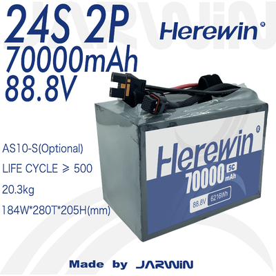 24S2P 88.8V 70000mAh Soft Pack batterie pour le port de communication RS485 de Herewin