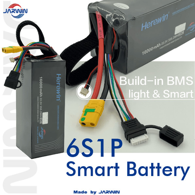 Herewin 22,2V 6s 16000mah Lipo Smart Drone batterie Pack doux batterie de drone 2,2 kg