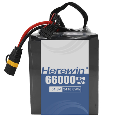 Capacité Solution énergétique 14S2P 51.8V 66000mAh pour UAV Batterie semi-solide 800 durée de vie et conception légère