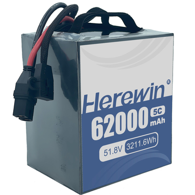 UAV batterie à semi-solide Herewin 62000mAh 14S2P 51.8V Solution de stockage d'énergie pour les applications les plus exigeantes