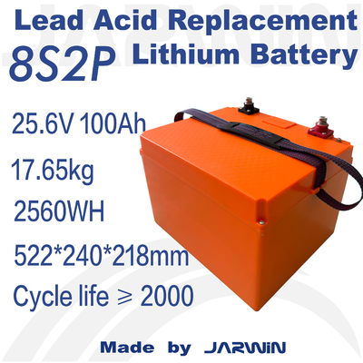 Compacte et léger 25,6V 100Ah LiFePO4 batterie pour une installation facile dans diverses applications
